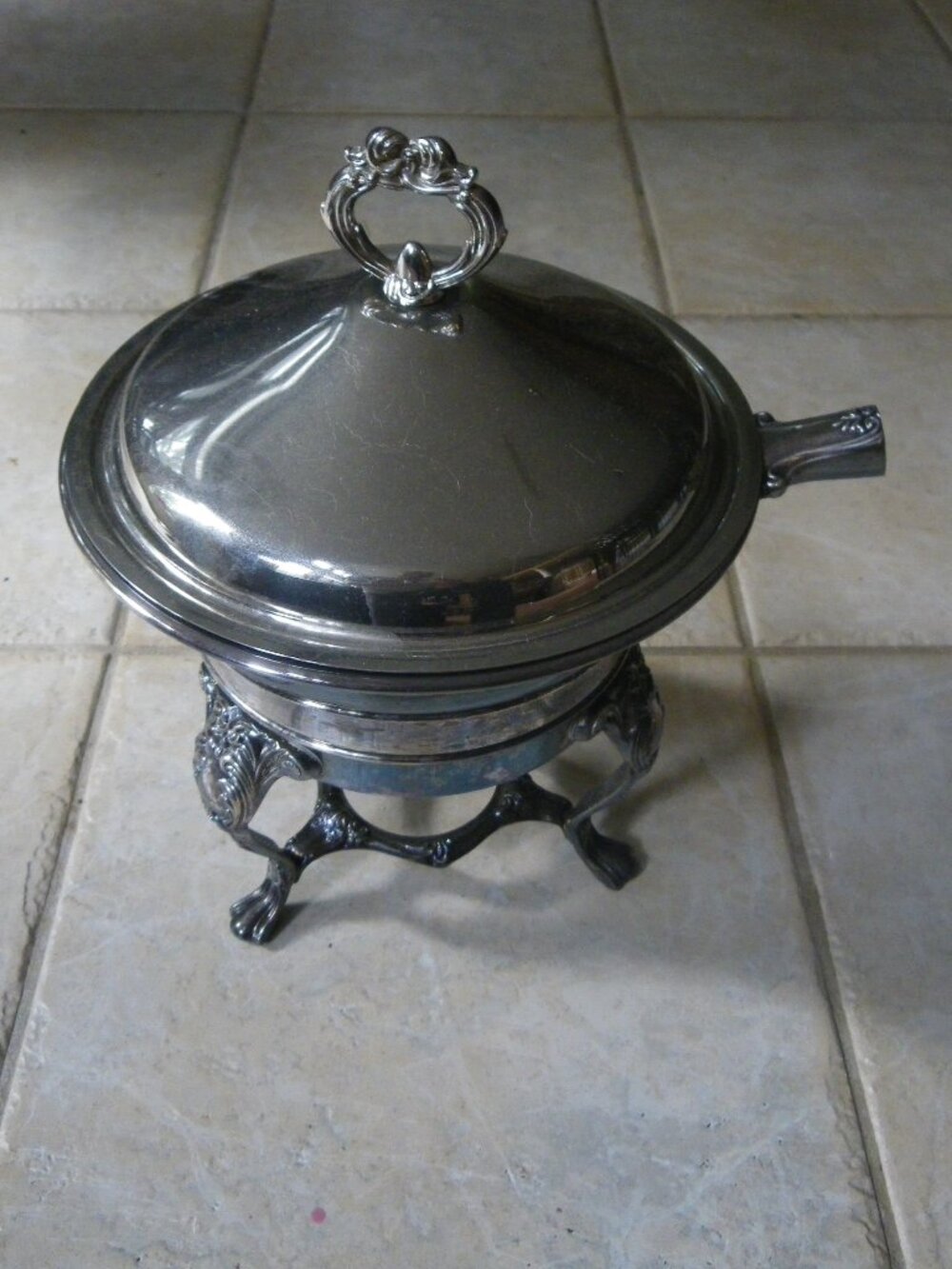 Vintage Silver Plate Elegant Classic Serving Warm Covered Bowl